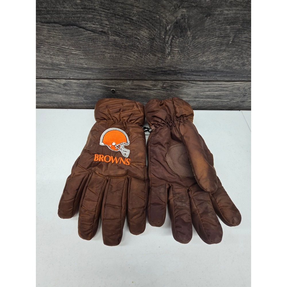 Vintage Wells Lamont Cleveland Browns NFL Winter Gloves Padded XL Dawg Pound